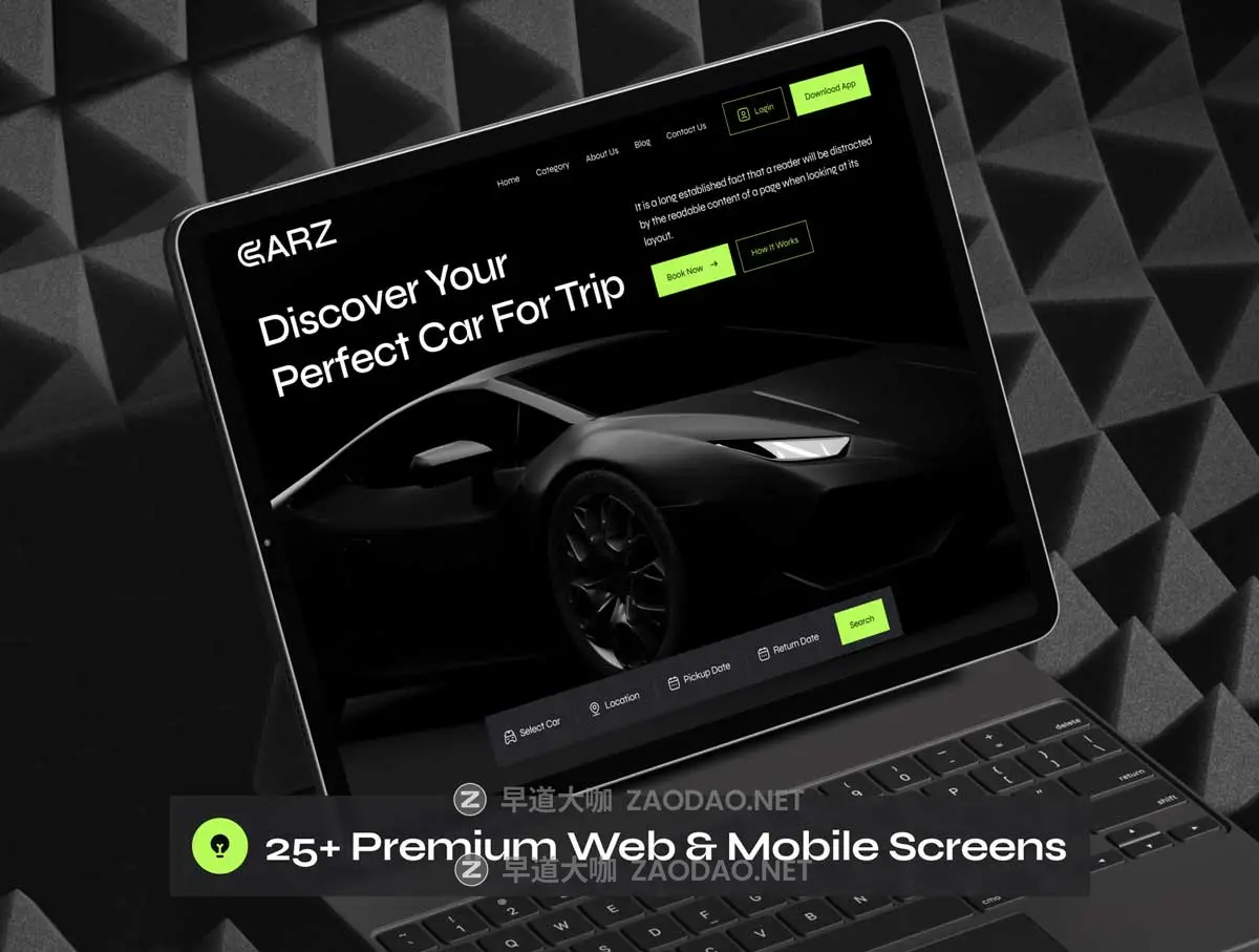 25屏暗黑风格响应式汽车租赁出租车网站WEB UI界面设计Figma模板套件素材 CARZ – Car Rental Website UI Kit插图5 25屏暗黑风格响应式汽车租赁出租车网站WEB UI界面设计Figma模板套件素材 CARZ – Car Rental Website UI Kit插图5