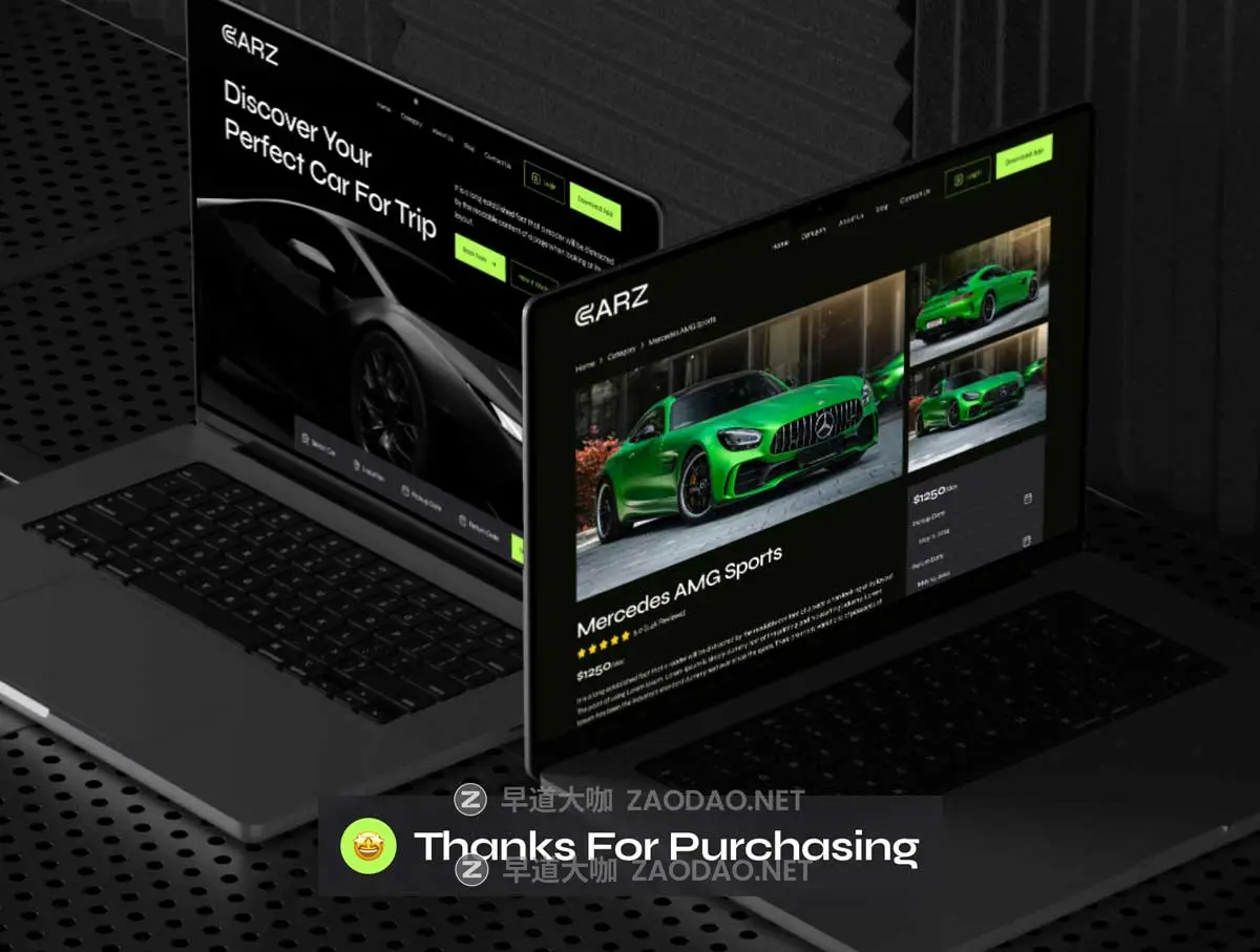 25屏暗黑风格响应式汽车租赁出租车网站WEB UI界面设计Figma模板套件素材 CARZ – Car Rental Website UI Kit插图7 25屏暗黑风格响应式汽车租赁出租车网站WEB UI界面设计Figma模板套件素材 CARZ – Car Rental Website UI Kit插图7