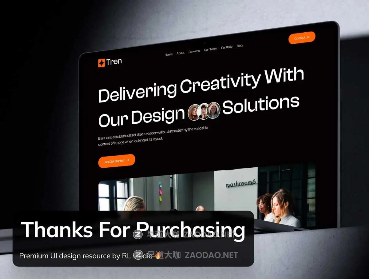 20+屏暗黑响应式数字代理服务作品集企业网站WEB UI界面设计Figma模板套件 Tren – Digital Agency Website UI Kit插图7 20+屏暗黑响应式数字代理服务作品集企业网站WEB UI界面设计Figma模板套件 Tren – Digital Agency Website UI Kit插图7