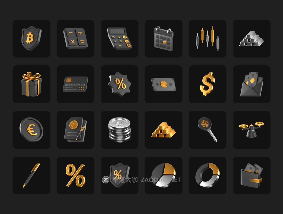 50款质感银行理财金融科技加密货币3D立体图标Icons设计Blneder/PNG格式素材 Fintech 3D Icons插图5