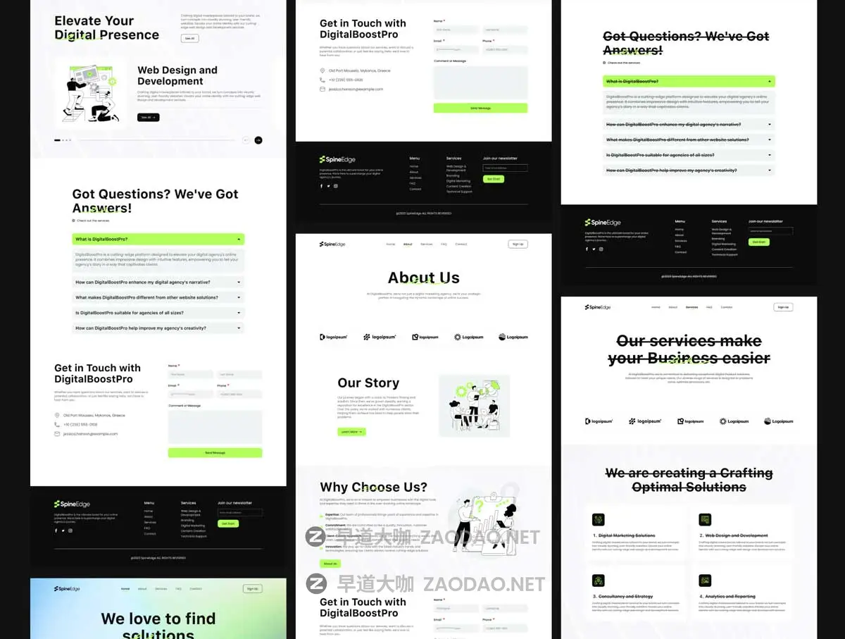 12屏创意数字网络科技企业官网网站界面WEB UI设计Figma模板套件 DigitalBoostPro – Business Solution Website Template – UI Kit插图2 12屏创意数字网络科技企业官网网站界面WEB UI设计Figma模板套件 DigitalBoostPro – Business Solution Website Template – UI Kit插图2