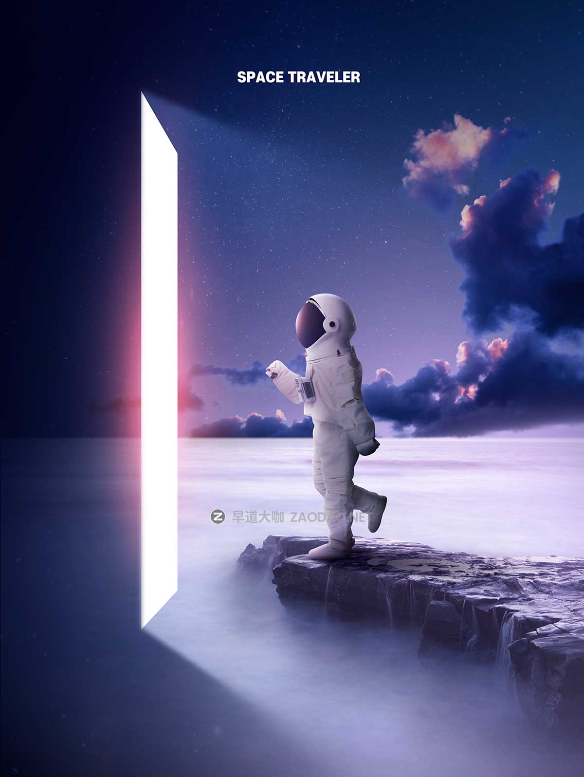 16款未来科幻太空宇宙行星宇航员主视觉KV海报设计PSD模板素材源文件 Astronaut In Space Sale Poster Template插图10