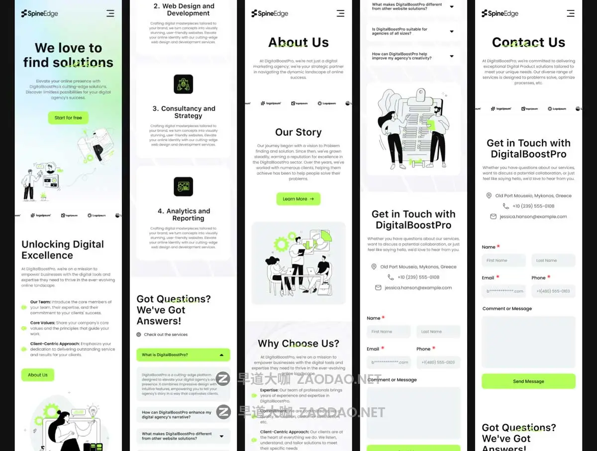 12屏创意数字网络科技企业官网网站界面WEB UI设计Figma模板套件 DigitalBoostPro – Business Solution Website Template – UI Kit插图3 12屏创意数字网络科技企业官网网站界面WEB UI设计Figma模板套件 DigitalBoostPro – Business Solution Website Template – UI Kit插图3
