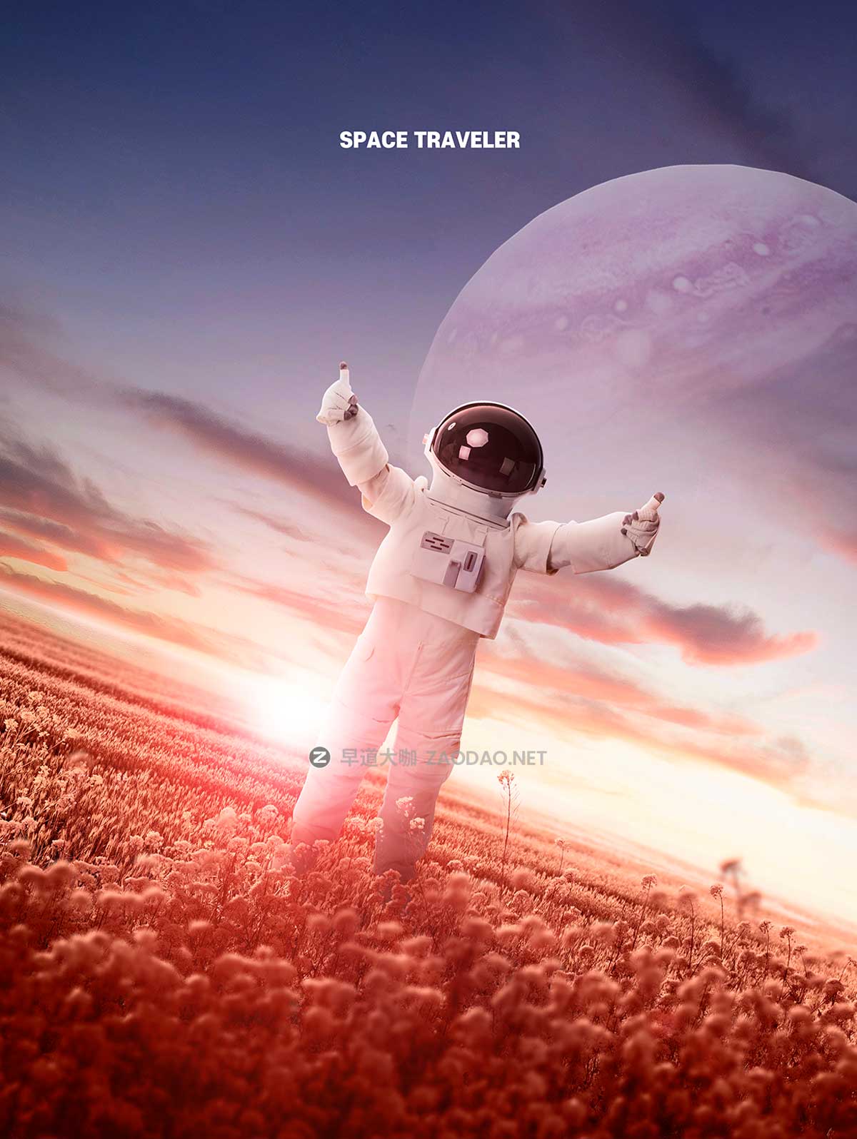 16款未来科幻太空宇宙行星宇航员主视觉KV海报设计PSD模板素材源文件 Astronaut In Space Sale Poster Template插图13