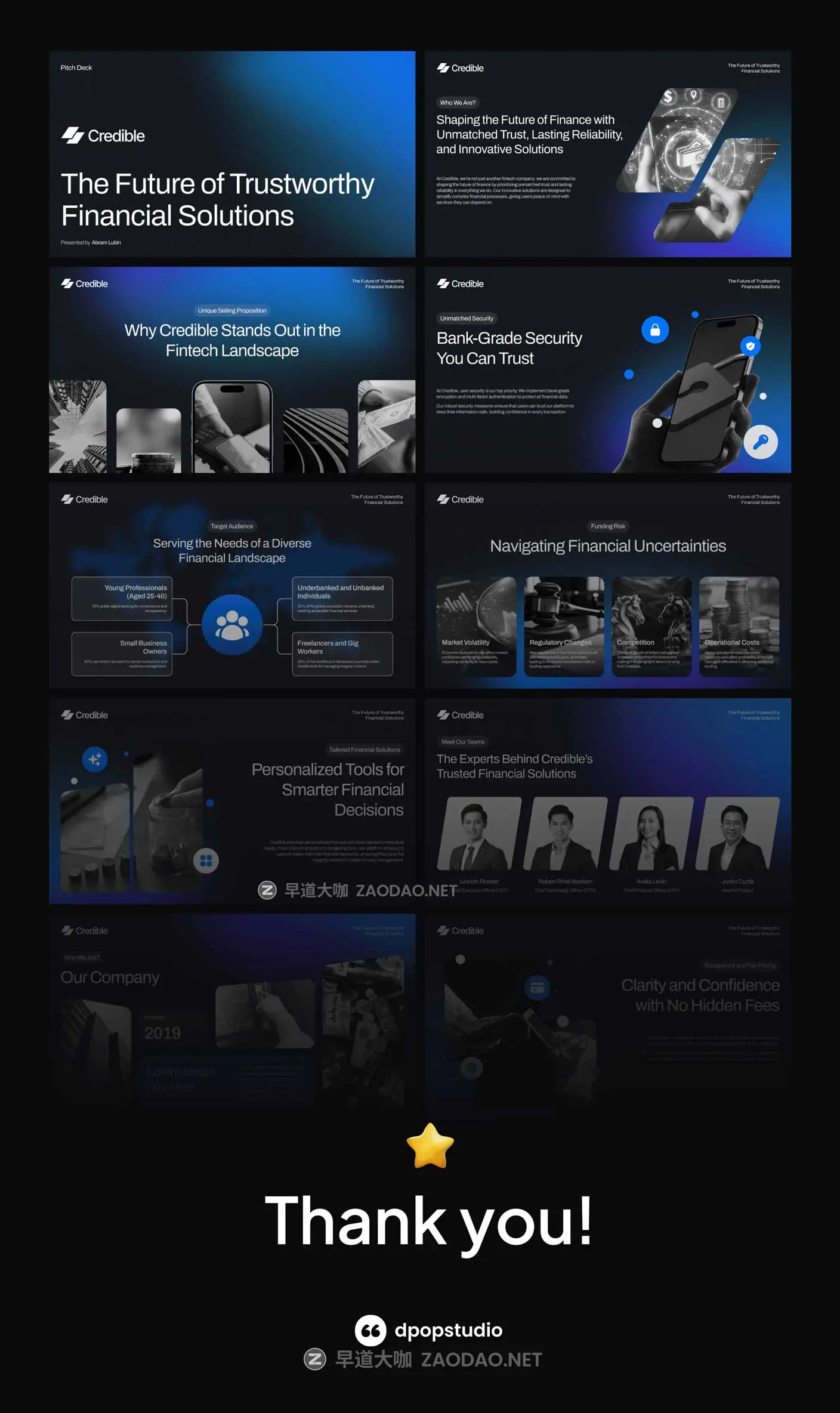 25页极简创意金融科技品牌宣传提案演示文稿幻灯片设计PPT/Figma模板素材 Credible – Fintech Deck Presentation插图7 25页极简创意金融科技品牌宣传提案演示文稿幻灯片设计PPT/Figma模板素材 Credible – Fintech Deck Presentation插图7