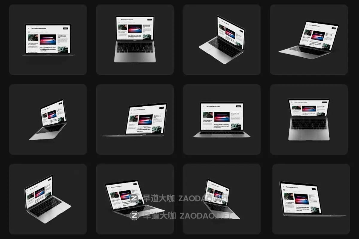 12款暗黑系网站UI界面设计苹果MacBook Air笔记本电脑展示效果图PSD样机模板 12 Most Popular MacBook Air Mockups插图6 12款暗黑系网站UI界面设计苹果MacBook Air笔记本电脑展示效果图PSD样机模板 12 Most Popular MacBook Air Mockups插图6