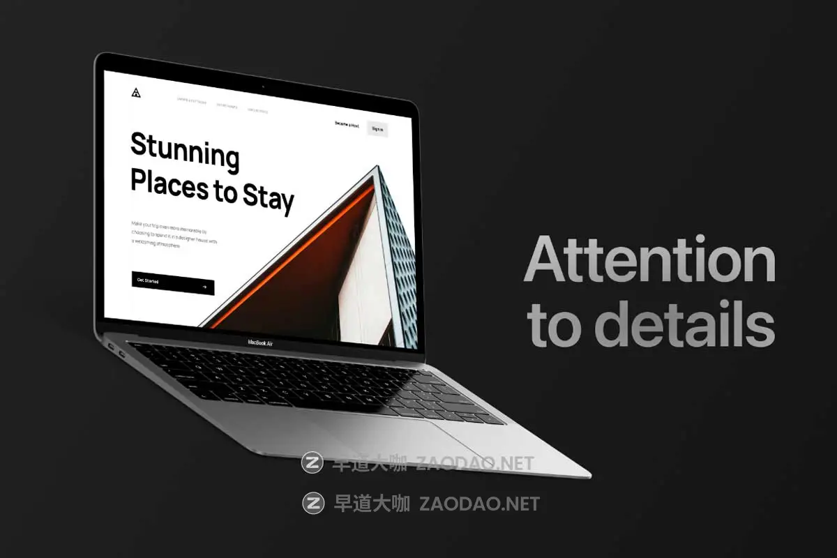 12款暗黑系网站UI界面设计苹果MacBook Air笔记本电脑展示效果图PSD样机模板 12 Most Popular MacBook Air Mockups插图2 12款暗黑系网站UI界面设计苹果MacBook Air笔记本电脑展示效果图PSD样机模板 12 Most Popular MacBook Air Mockups插图2