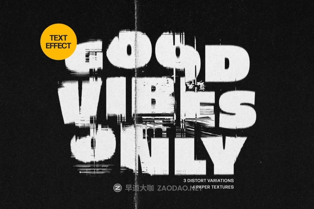 故障毛刺失真文本照片效果ps特效滤镜样机 Glitched Distortion Text Effect插图 故障毛刺失真文本照片效果ps特效滤镜样机 Glitched Distortion Text Effect插图