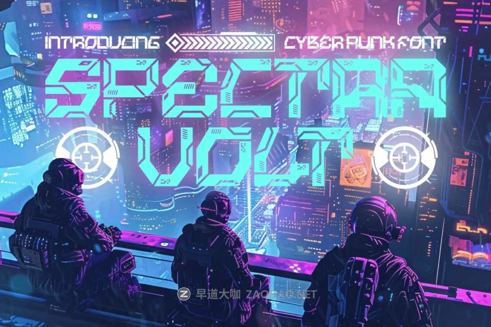 未来科幻赛博朋克杂志海报徽标设计装饰英文字体安装包 Spectra Volt – Cyberpunk Font插图 未来科幻赛博朋克杂志海报徽标设计装饰英文字体安装包 Spectra Volt – Cyberpunk Font插图