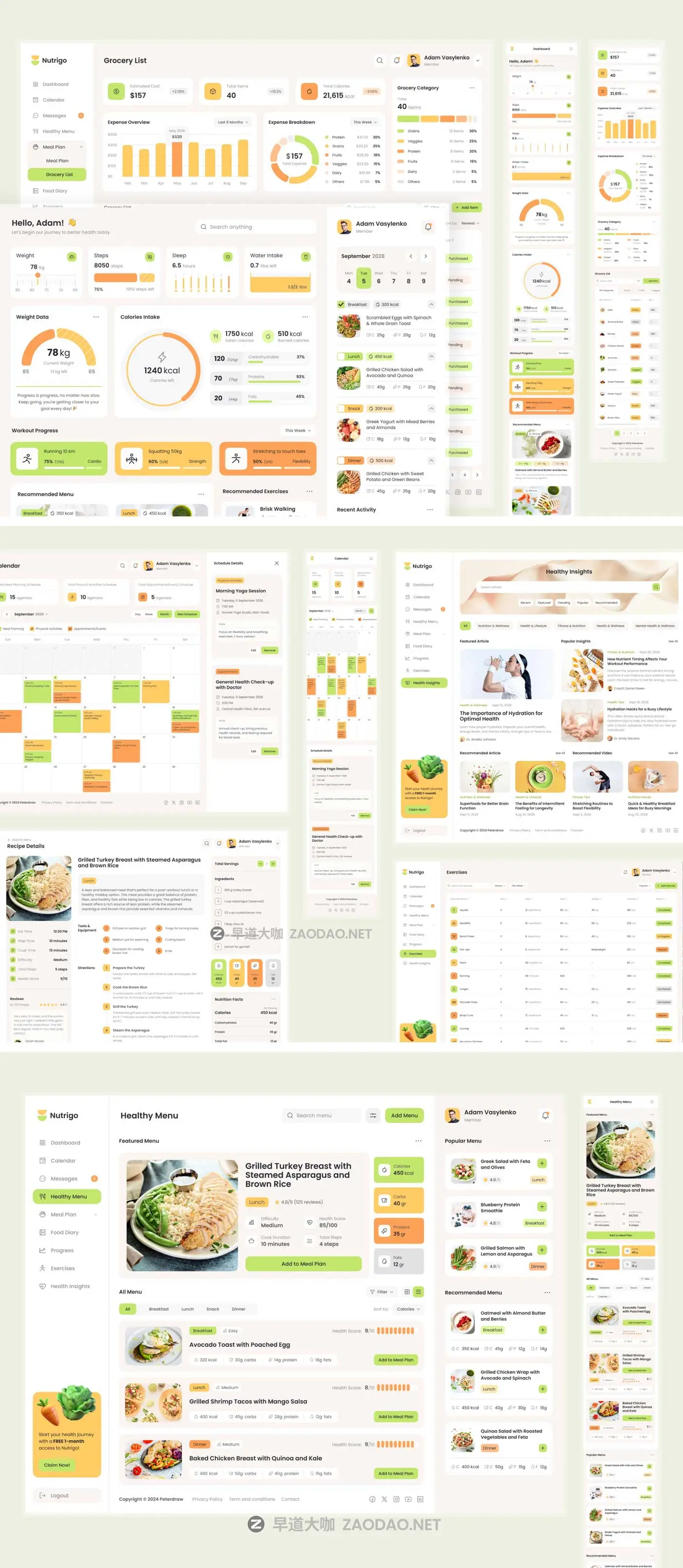 时尚响应式营养饮食膳食健康减肥计划数据仪表盘WEB UI界面设计Figma模板素材 Nutrigo – Health Nutrition and Diet Admin Dashboard插图7 时尚响应式营养饮食膳食健康减肥计划数据仪表盘WEB UI界面设计Figma模板素材 Nutrigo – Health Nutrition and Diet Admin Dashboard插图7