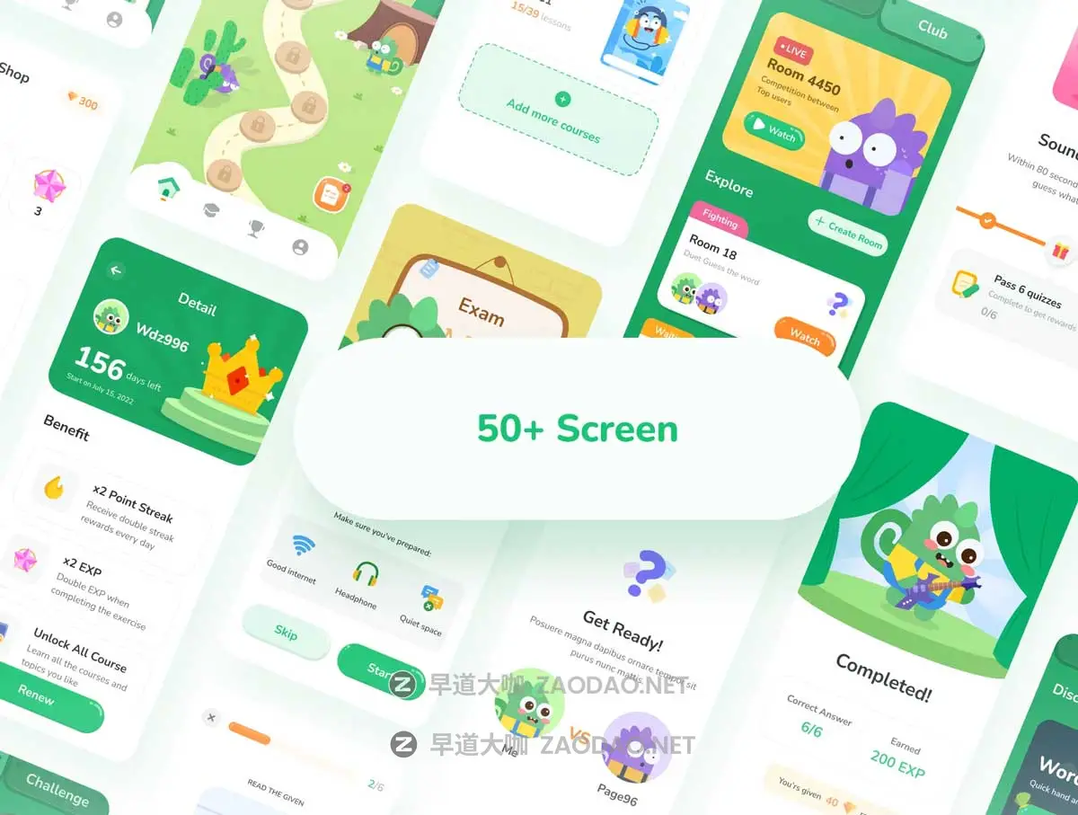50+屏儿童英语学习培训在线课程教育APP UI界面设计Figma模板套件 Pidu – Learning English App UI Kit插图3 50+屏儿童英语学习培训在线课程教育APP UI界面设计Figma模板套件 Pidu – Learning English App UI Kit插图3