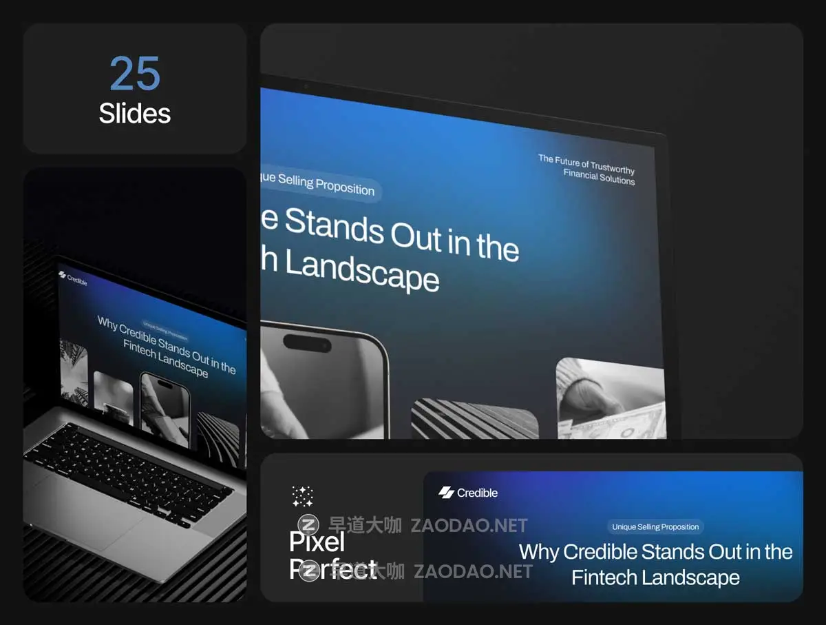 25页极简创意金融科技品牌宣传提案演示文稿幻灯片设计PPT/Figma模板素材 Credible – Fintech Deck Presentation插图5 25页极简创意金融科技品牌宣传提案演示文稿幻灯片设计PPT/Figma模板素材 Credible – Fintech Deck Presentation插图5