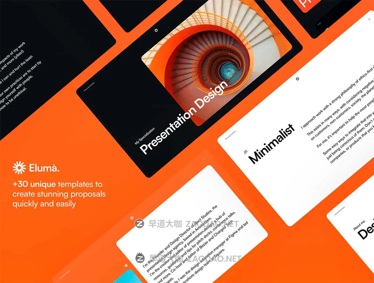 30+屏现代流行个人简历作品集图文排版新潮演示文稿设计Figma/PPT/Keynote格式素材 Eluma – Portfolio Presentation插图1 30+屏现代流行个人简历作品集图文排版新潮演示文稿设计Figma/PPT/Keynote格式素材 Eluma – Portfolio Presentation插图1