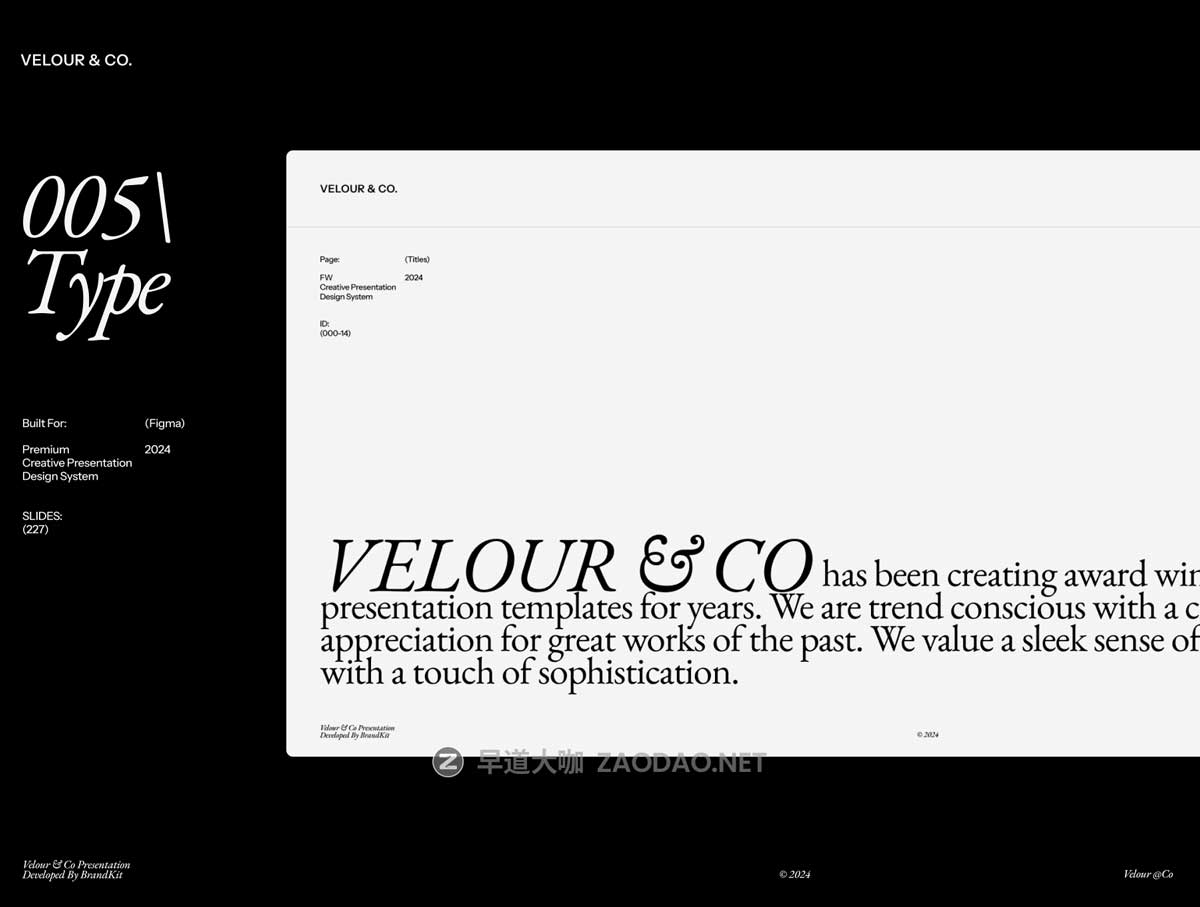 227页品牌宣传策划提案书图文排版演示文稿幻灯片Figma格式模板套件素材 Velour & Co Presentation Kit插图4