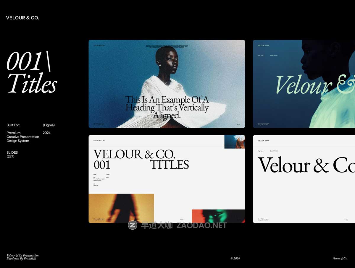 227页品牌宣传策划提案书图文排版演示文稿幻灯片Figma格式模板套件素材 Velour & Co Presentation Kit插图2