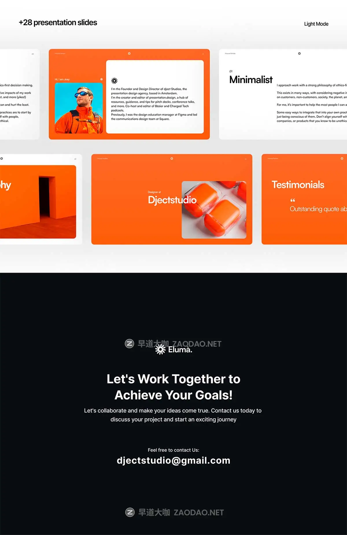 30+屏现代流行个人简历作品集图文排版新潮演示文稿设计Figma/PPT/Keynote格式素材 Eluma – Portfolio Presentation插图4 30+屏现代流行个人简历作品集图文排版新潮演示文稿设计Figma/PPT/Keynote格式素材 Eluma – Portfolio Presentation插图4