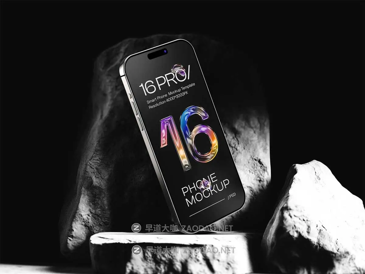 暗黑工业风苹果iPhone 16 Pro展示贴图效果图PSD样机模板 iPhone 16 Pro Mockup Set插图1 暗黑工业风苹果iPhone 16 Pro展示贴图效果图PSD样机模板 iPhone 16 Pro Mockup Set插图1