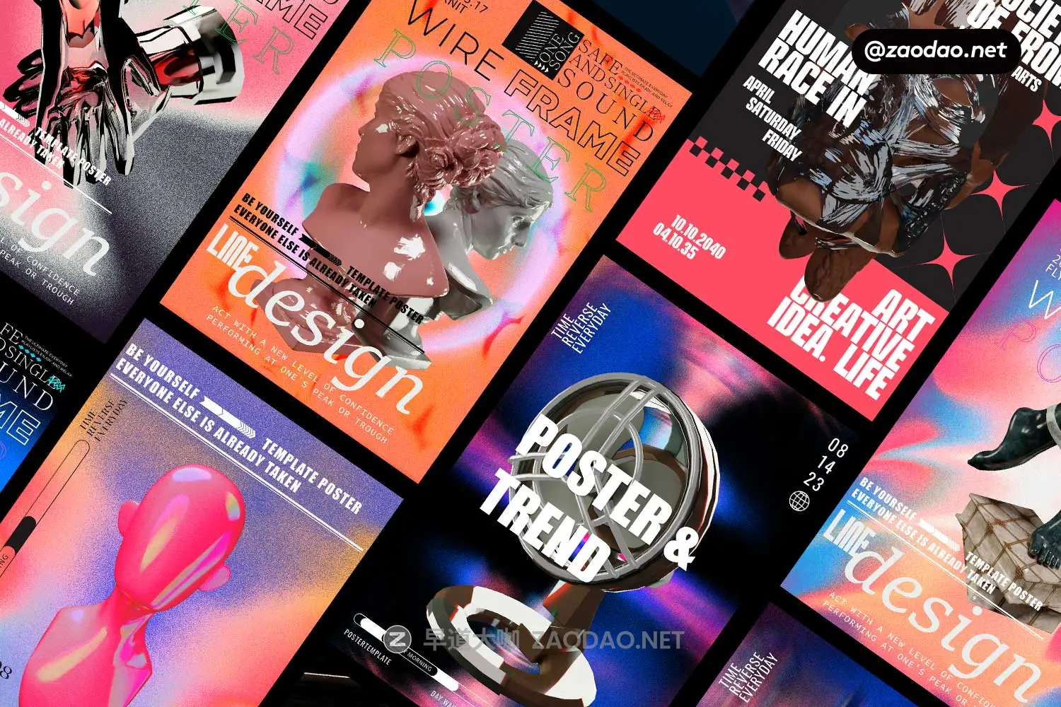 16款欧美赛博朋克风音乐艺术展会酸性小众视觉海报宣传单页设计PS/AI模板素材 Acid City Street Poster Template插图 16款欧美赛博朋克风音乐艺术展会酸性小众视觉海报宣传单页设计PS/AI模板素材 Acid City Street Poster Template插图