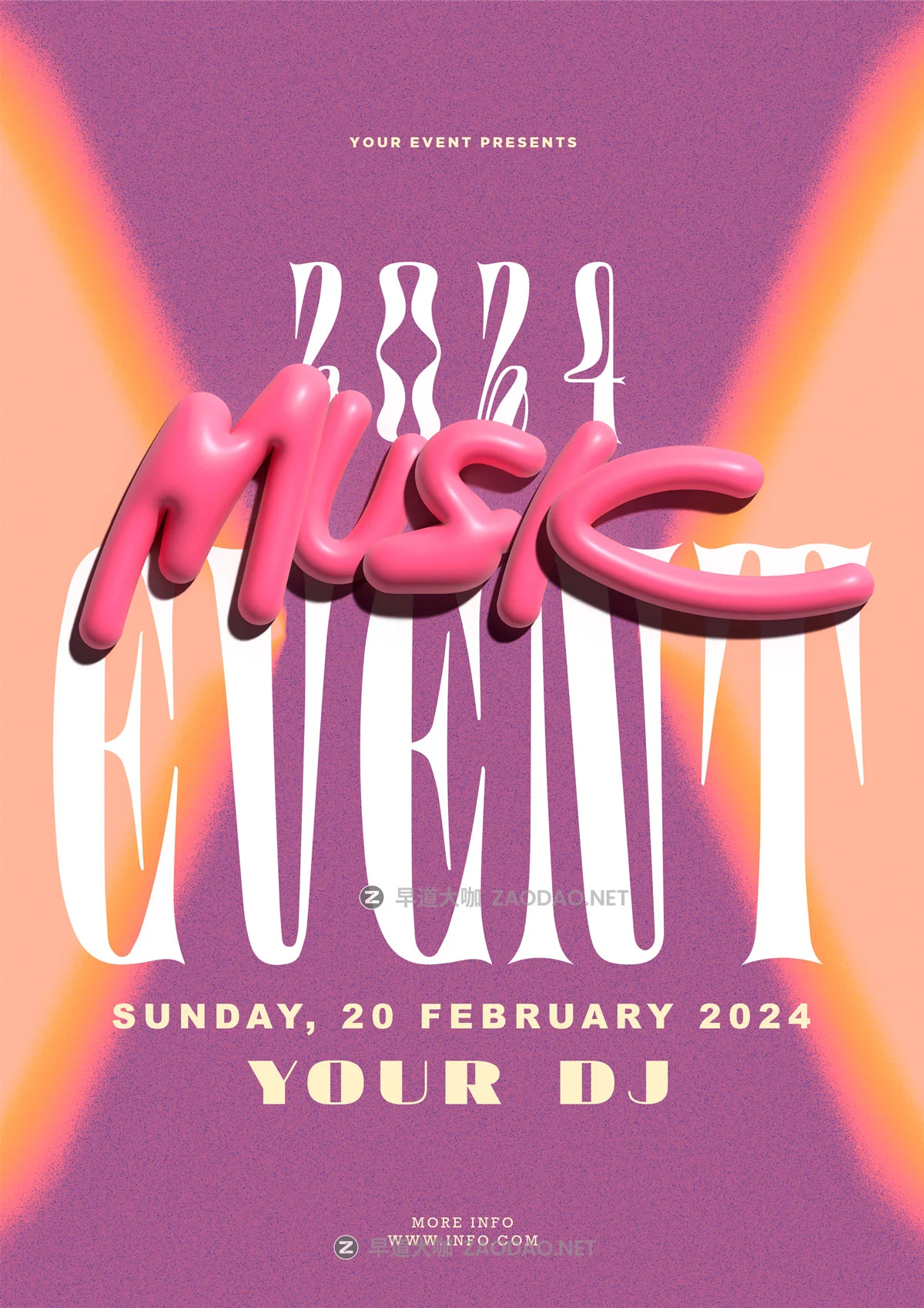 16款欧美赛博朋克风音乐艺术展会酸性小众视觉海报宣传单页设计PS/AI模板素材 Acid City Street Poster Template插图2 16款欧美赛博朋克风音乐艺术展会酸性小众视觉海报宣传单页设计PS/AI模板素材 Acid City Street Poster Template插图2