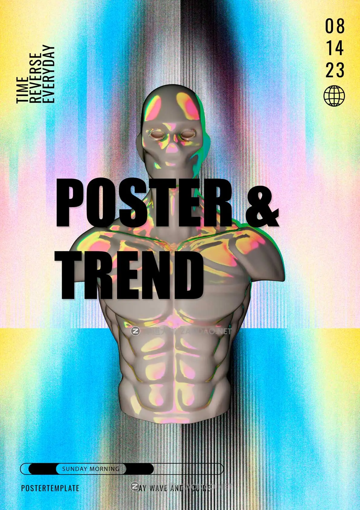 16款欧美赛博朋克风音乐艺术展会酸性小众视觉海报宣传单页设计PS/AI模板素材 Acid City Street Poster Template插图15 16款欧美赛博朋克风音乐艺术展会酸性小众视觉海报宣传单页设计PS/AI模板素材 Acid City Street Poster Template插图15