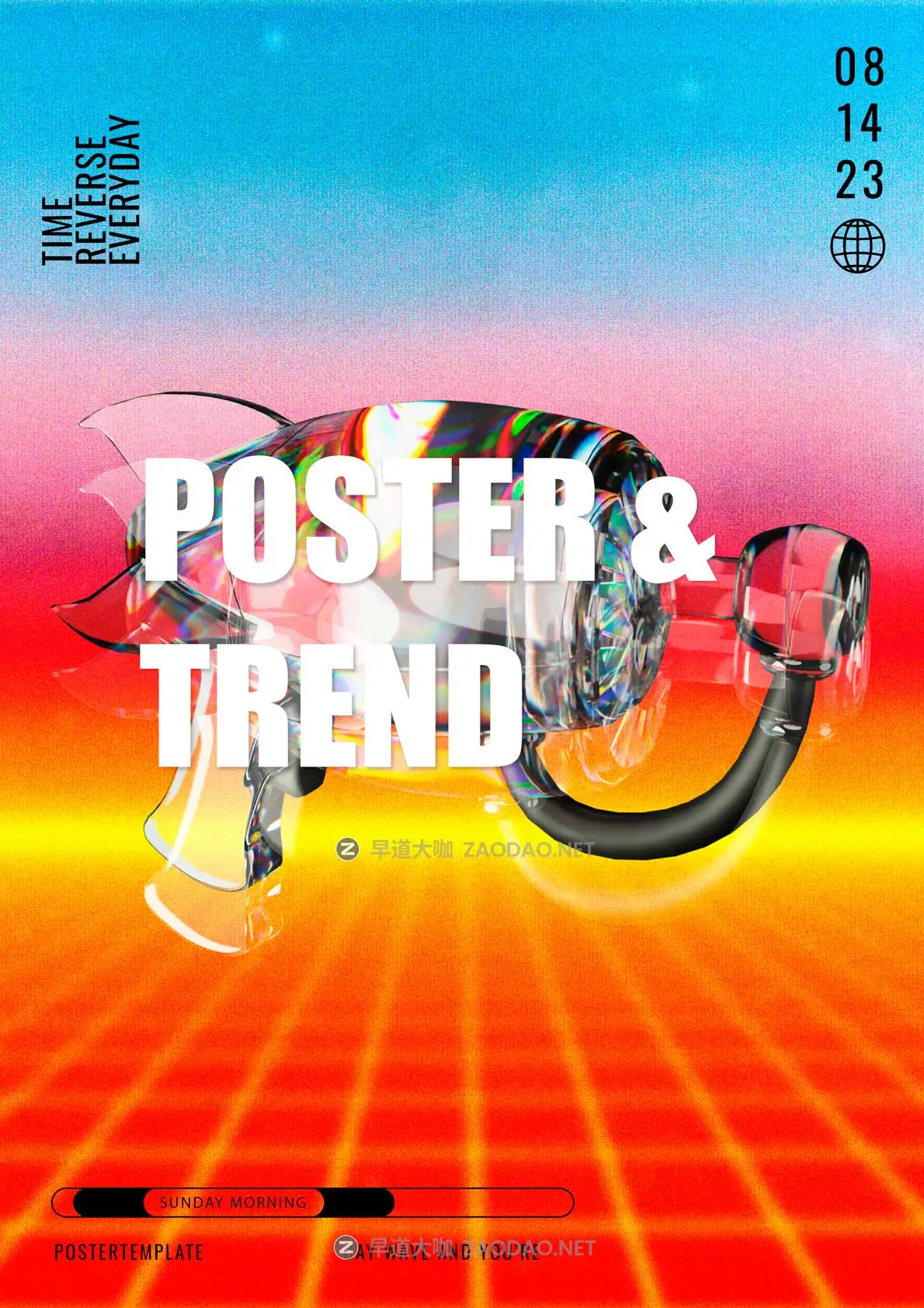 16款欧美赛博朋克风音乐艺术展会酸性小众视觉海报宣传单页设计PS/AI模板素材 Acid City Street Poster Template插图12 16款欧美赛博朋克风音乐艺术展会酸性小众视觉海报宣传单页设计PS/AI模板素材 Acid City Street Poster Template插图12