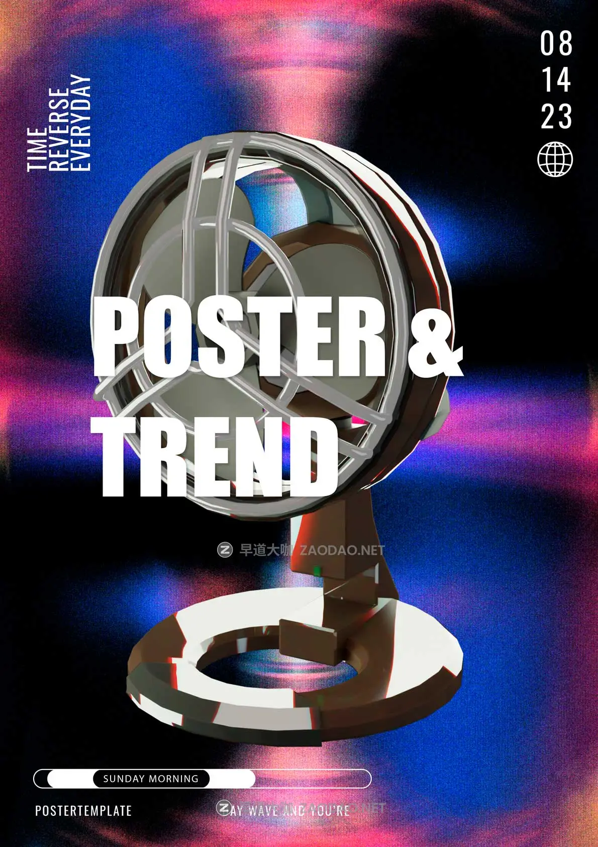 16款欧美赛博朋克风音乐艺术展会酸性小众视觉海报宣传单页设计PS/AI模板素材 Acid City Street Poster Template插图5 16款欧美赛博朋克风音乐艺术展会酸性小众视觉海报宣传单页设计PS/AI模板素材 Acid City Street Poster Template插图5