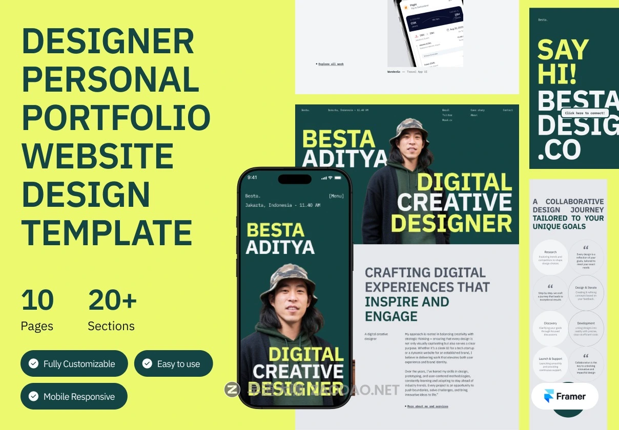 现代响应式摄影设计作品集网站WEB UI界面排版布局Figma模板素材 Besta – Designer Portfolio Website Design插图 现代响应式摄影设计作品集网站WEB UI界面排版布局Figma模板素材 Besta – Designer Portfolio Website Design插图