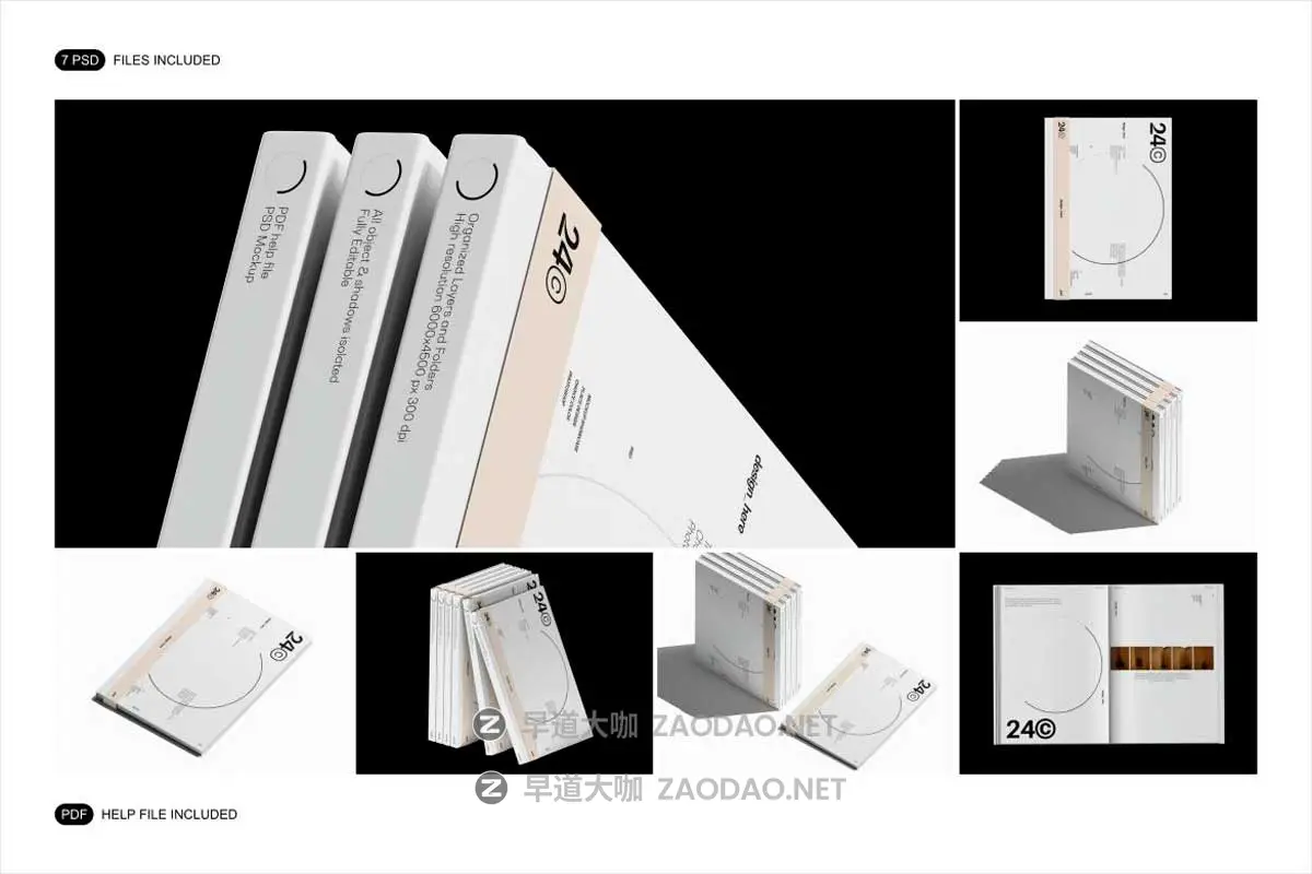 7款时尚多角度高级精装书籍画册手册精美装帧展示效果图PS贴图样机MOCKUP模板 Book Mockup Set插图8 7款时尚多角度高级精装书籍画册手册精美装帧展示效果图PS贴图样机MOCKUP模板 Book Mockup Set插图8