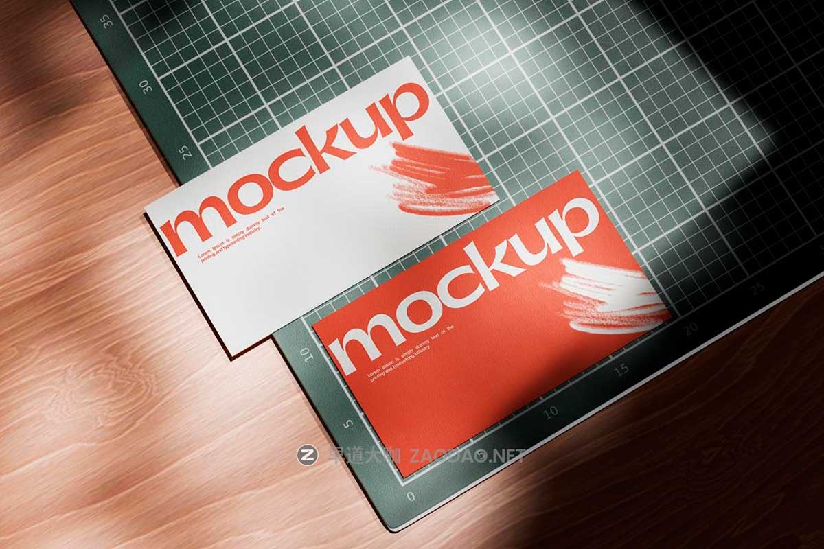 时尚多角度商务名片卡片设计VI展示贴图PSD样机MOCKUPS模板素材 Business Card Mockup插图3