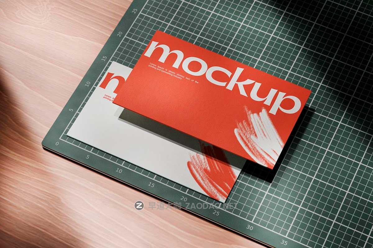 时尚多角度商务名片卡片设计VI展示贴图PSD样机MOCKUPS模板素材 Business Card Mockup插图2