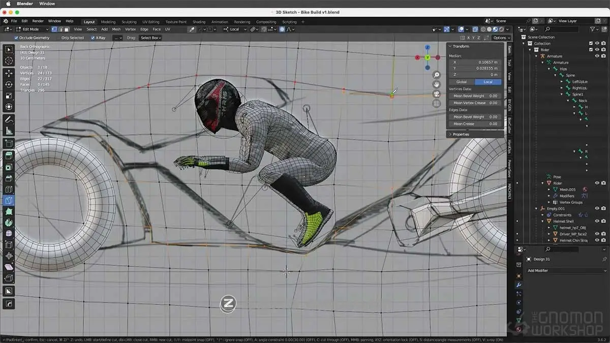 Blender创建科幻概念摩托车模型渲染教程+工程文件 中英文字幕 Race Vehicle Concept Design插图2 Blender创建科幻概念摩托车模型渲染教程+工程文件 中英文字幕 Race Vehicle Concept Design插图2