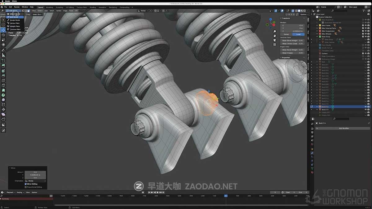 Blender创建科幻概念摩托车模型渲染教程+工程文件 中英文字幕 Race Vehicle Concept Design插图8