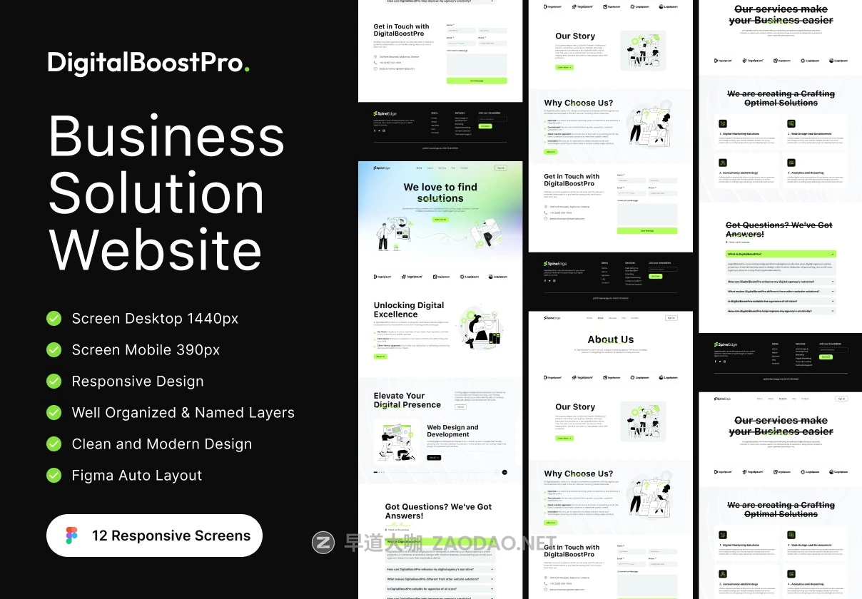 12屏创意数字网络科技企业官网网站界面WEB UI设计Figma模板套件 DigitalBoostPro – Business Solution Website Template – UI Kit插图 12屏创意数字网络科技企业官网网站界面WEB UI设计Figma模板套件 DigitalBoostPro – Business Solution Website Template – UI Kit插图