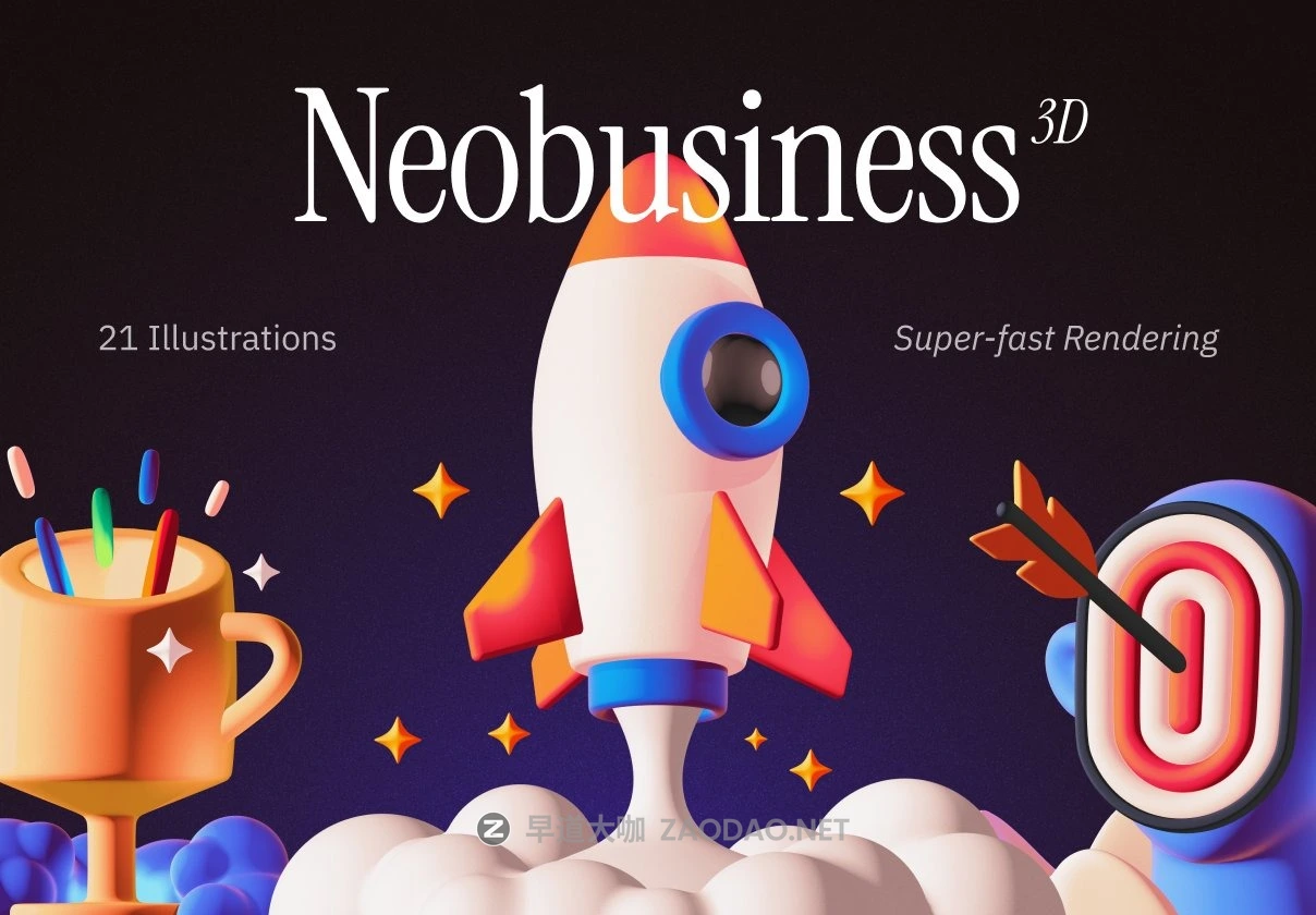 21款卡通趣味创意网络科技金融3D插图图标设计Blender/PNG格式素材 Neobusiness 3D插图 21款卡通趣味创意网络科技金融3D插图图标设计Blender/PNG格式素材 Neobusiness 3D插图