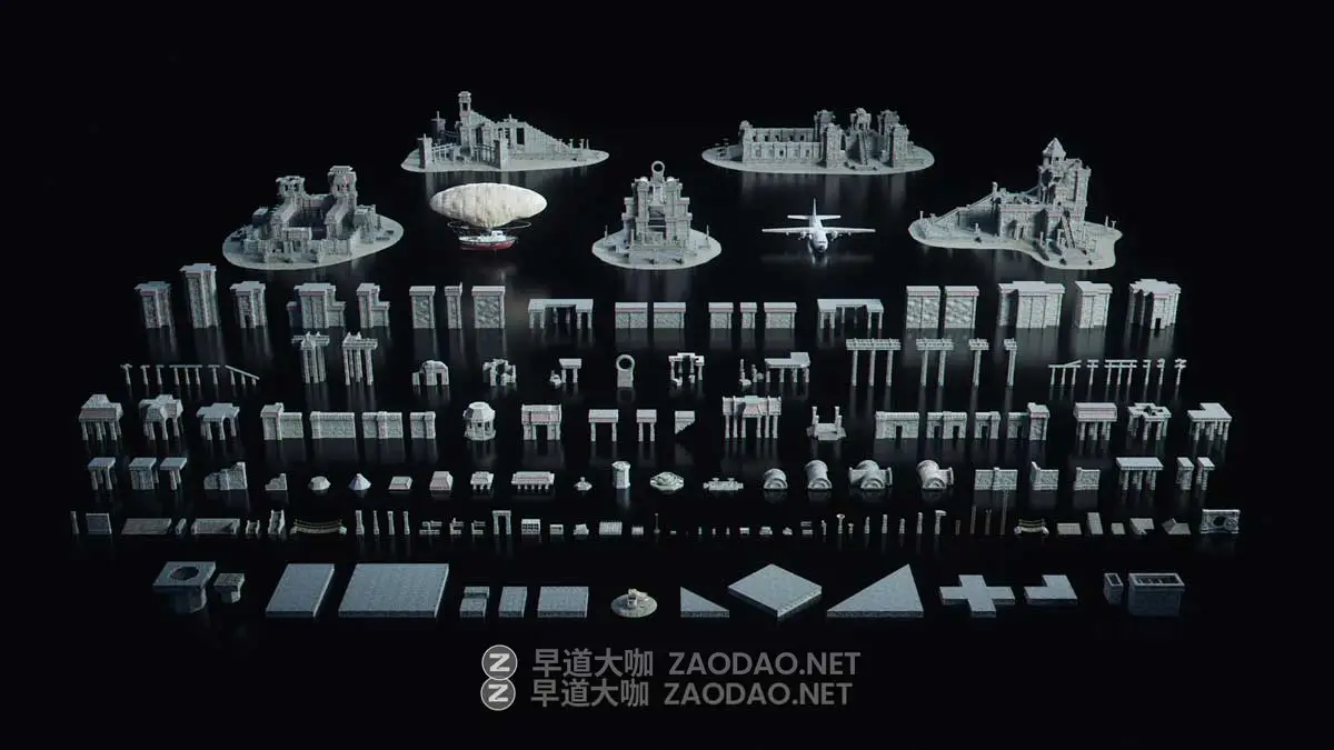 Blender失落古迹帝国寺庙古墓探险神秘遗迹场景元素3D模型 KitBash3D – Secrets of the Luminara插图1 Blender失落古迹帝国寺庙古墓探险神秘遗迹场景元素3D模型 KitBash3D – Secrets of the Luminara插图1