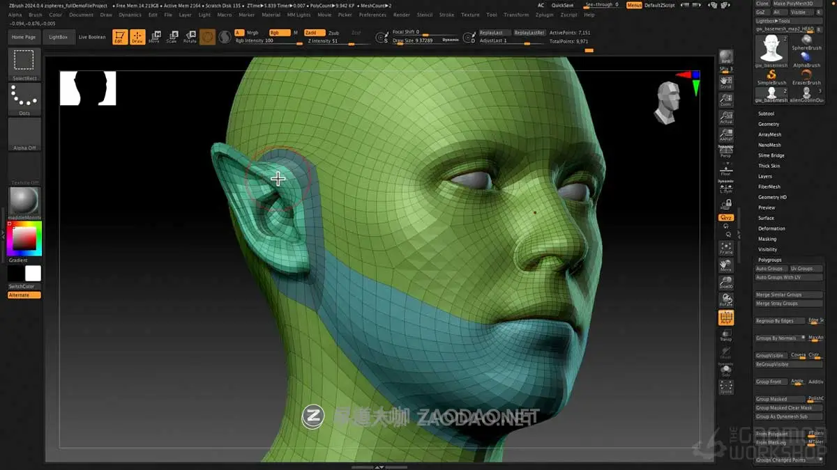 ZBrush三维模型建模雕刻渲染新手入门基础教程视频教程 中英文字幕 TGW – Introduction to ZBrush 2024插图3 ZBrush三维模型建模雕刻渲染新手入门基础教程视频教程 中英文字幕 TGW – Introduction to ZBrush 2024插图3
