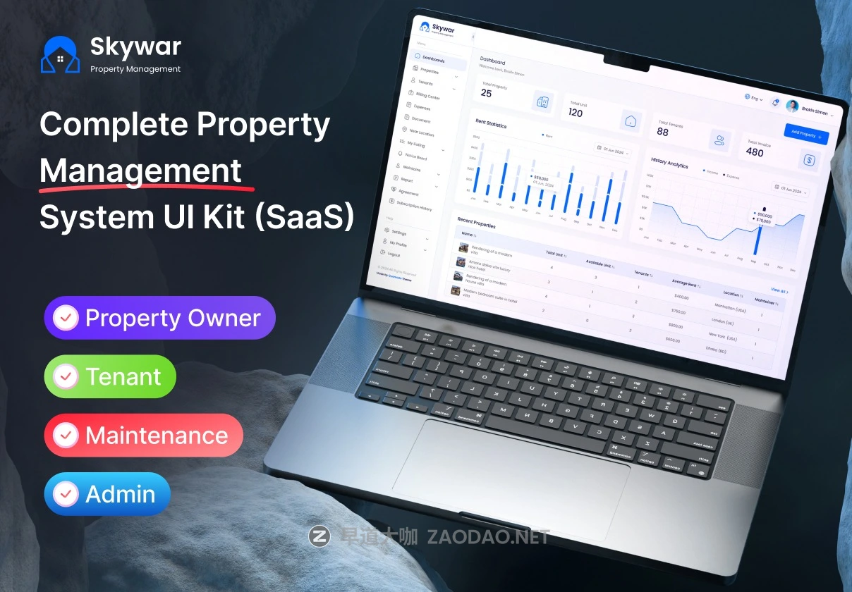 150+屏响应式房地产商场办公楼物业管理数据统计看板仪表盘web ui界面设计figma模板套件 Skywar – Complete Property Management System Ui Kit插图 150+屏响应式房地产商场办公楼物业管理数据统计看板仪表盘web ui界面设计figma模板套件 Skywar – Complete Property Management System Ui Kit插图
