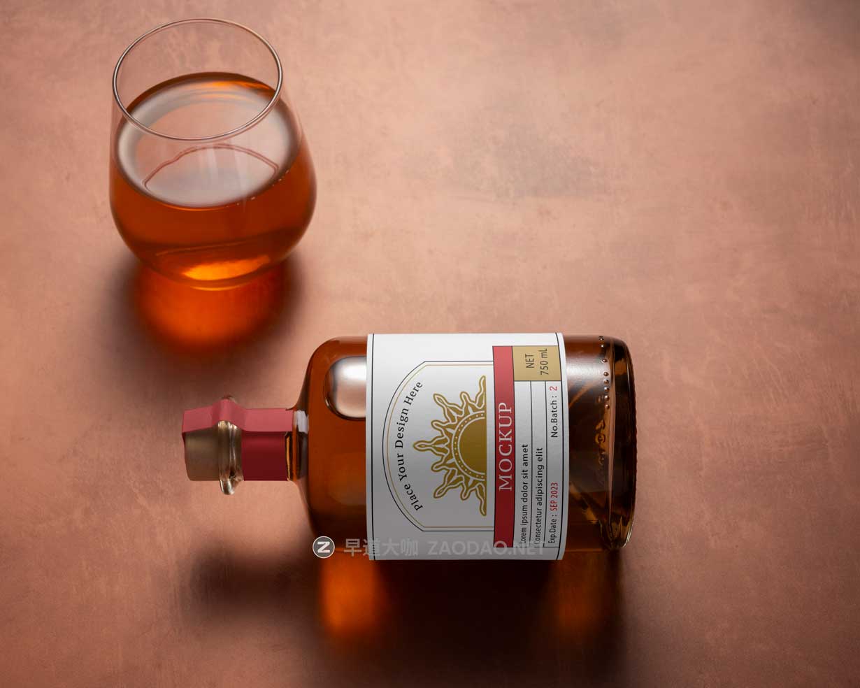 时尚国外红酒葡萄酒玻璃酒瓶标签贴纸设计展示效果图PSD样机MOCKUP模板素材 Sotol Bottle Mockup Vol 1插图4