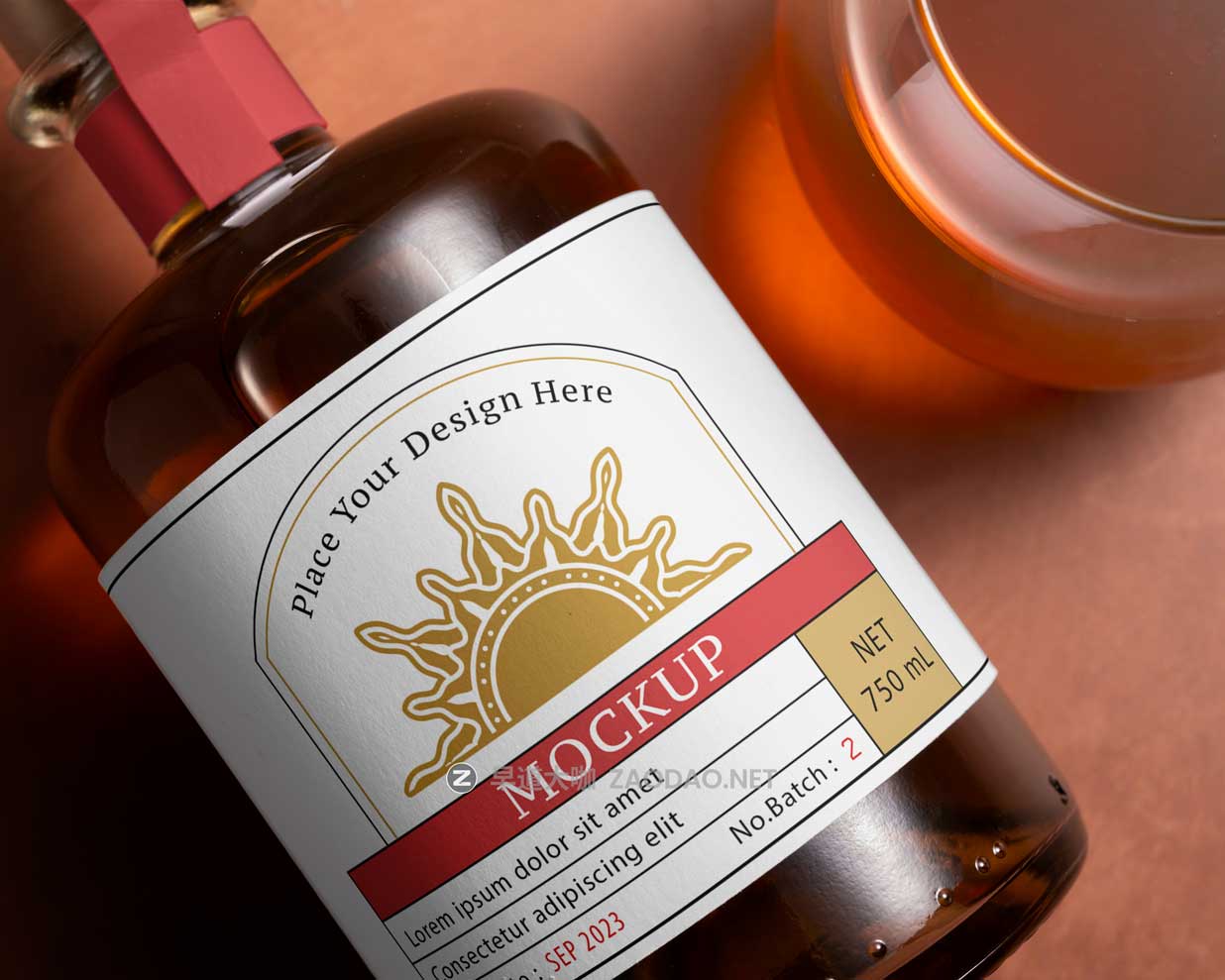 时尚国外红酒葡萄酒玻璃酒瓶标签贴纸设计展示效果图PSD样机MOCKUP模板素材 Sotol Bottle Mockup Vol 1插图6