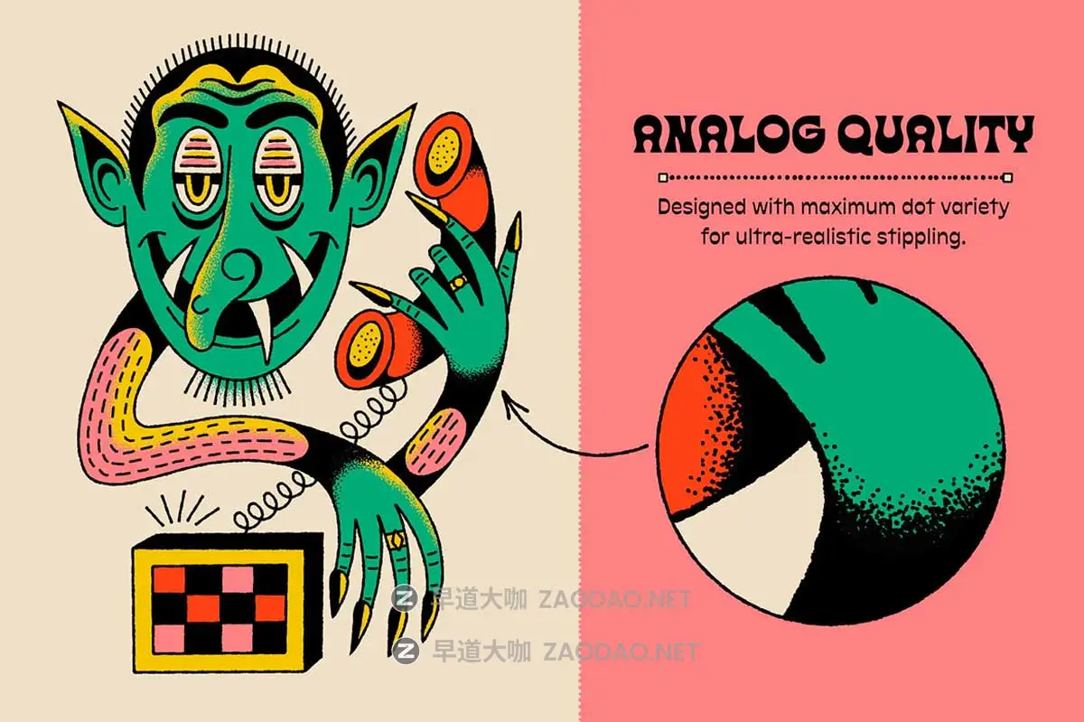 超酷嘻哈小众风做旧涂鸦颗粒燥点肌理纹理手绘插画绘画Ai矢量笔刷画笔素材 TGTS – Stipple Buddy Vector Stippling Brushes for Illustrator插图4 超酷嘻哈小众风做旧涂鸦颗粒燥点肌理纹理手绘插画绘画Ai矢量笔刷画笔素材 TGTS – Stipple Buddy Vector Stippling Brushes for Illustrator插图4