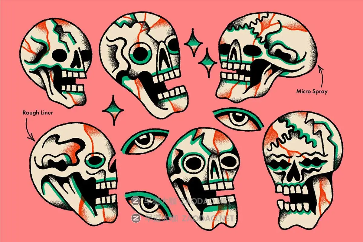 超酷嘻哈小众风做旧涂鸦颗粒燥点肌理纹理手绘插画绘画Ai矢量笔刷画笔素材 TGTS – Stipple Buddy Vector Stippling Brushes for Illustrator插图7 超酷嘻哈小众风做旧涂鸦颗粒燥点肌理纹理手绘插画绘画Ai矢量笔刷画笔素材 TGTS – Stipple Buddy Vector Stippling Brushes for Illustrator插图7