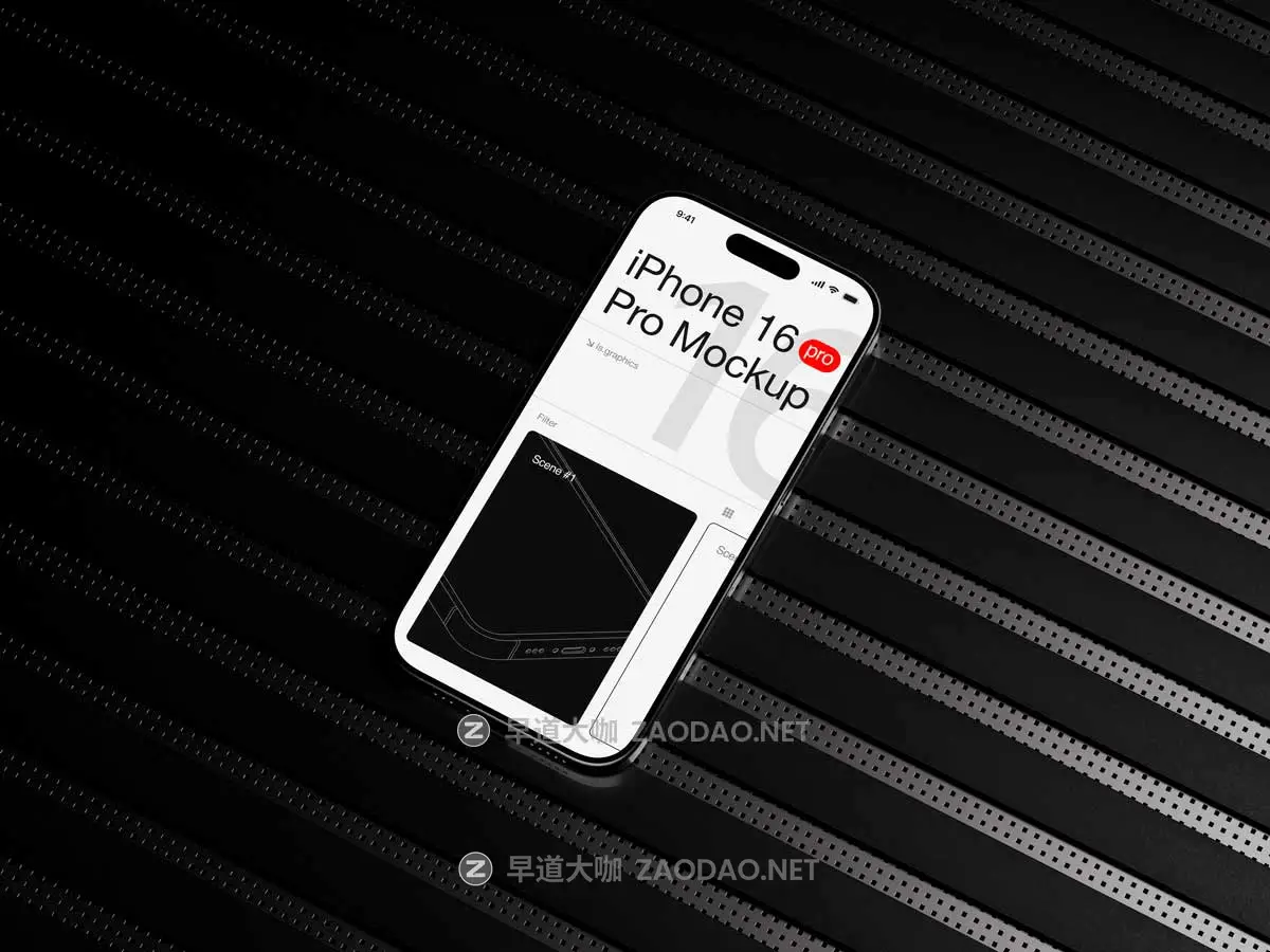 16款暗黑系工业风UI广告设计苹果iPhone 16 Pro手机贴图PS展示样机模板 U-Mockups, iPhone 16 Pro插图8 16款暗黑系工业风UI广告设计苹果iPhone 16 Pro手机贴图PS展示样机模板 U-Mockups, iPhone 16 Pro插图8
