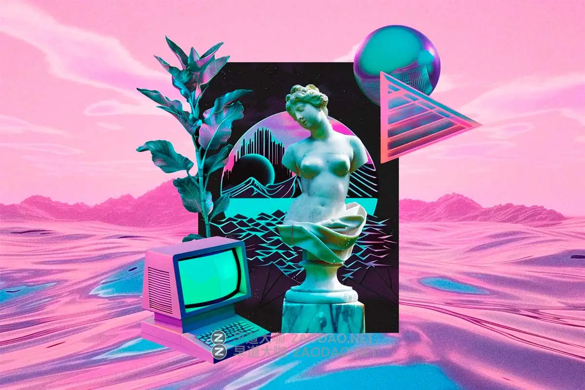 480+款超现实欧美赛博朋克蒸汽波雕像物品3D背景复古拼体剪贴画设计素材 Vaporwave Collage Kit插图14 480+款超现实欧美赛博朋克蒸汽波雕像物品3D背景复古拼体剪贴画设计素材 Vaporwave Collage Kit插图14