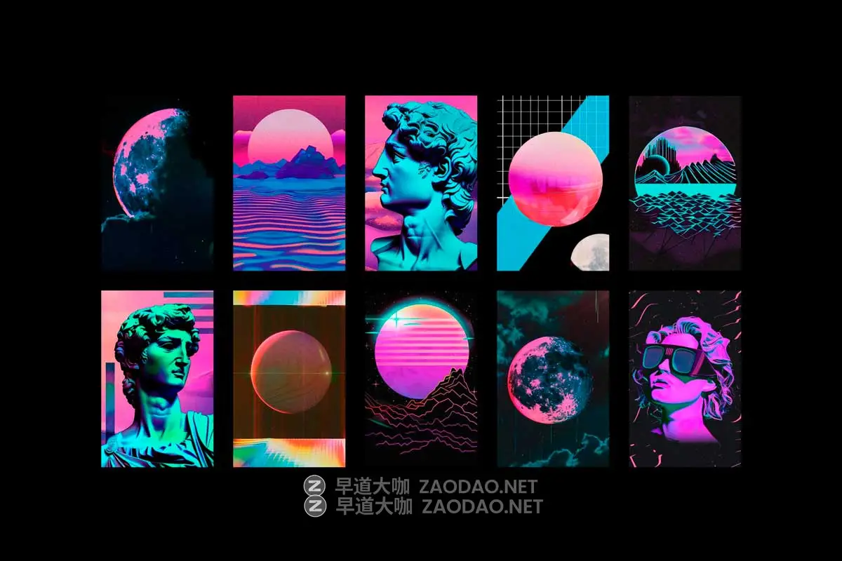 480+款超现实欧美赛博朋克蒸汽波雕像物品3D背景复古拼体剪贴画设计素材 Vaporwave Collage Kit插图15 480+款超现实欧美赛博朋克蒸汽波雕像物品3D背景复古拼体剪贴画设计素材 Vaporwave Collage Kit插图15
