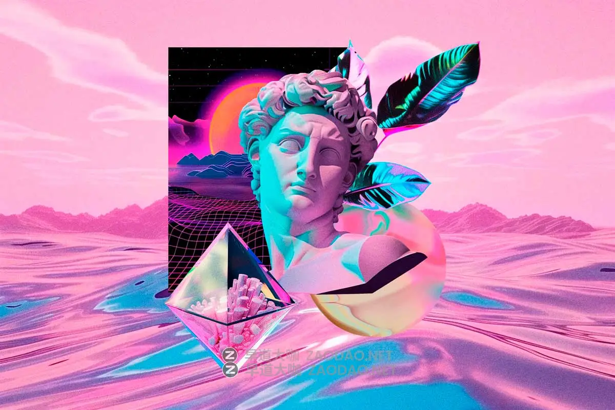 480+款超现实欧美赛博朋克蒸汽波雕像物品3D背景复古拼体剪贴画设计素材 Vaporwave Collage Kit插图3 480+款超现实欧美赛博朋克蒸汽波雕像物品3D背景复古拼体剪贴画设计素材 Vaporwave Collage Kit插图3