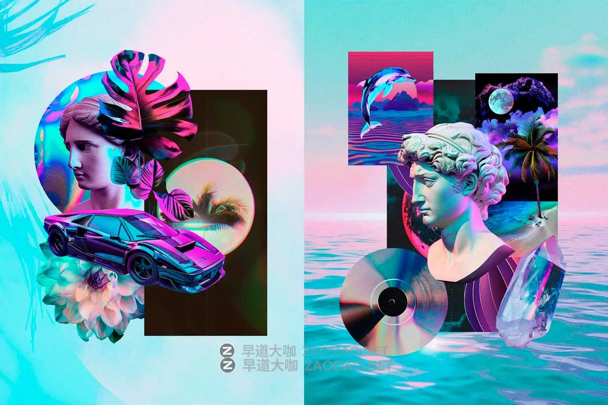 480+款超现实欧美赛博朋克蒸汽波雕像物品3D背景复古拼体剪贴画设计素材 Vaporwave Collage Kit插图7 480+款超现实欧美赛博朋克蒸汽波雕像物品3D背景复古拼体剪贴画设计素材 Vaporwave Collage Kit插图7