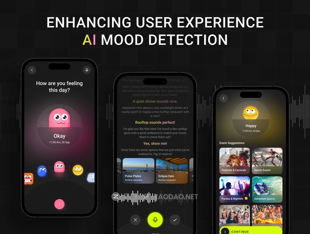 70+屏暗黑系活动音乐电影票AI智能聊天预订购买APP UI界面设计Figma模板套件 Eventoo- The AI-Powered Event Booking App UI Kit插图5