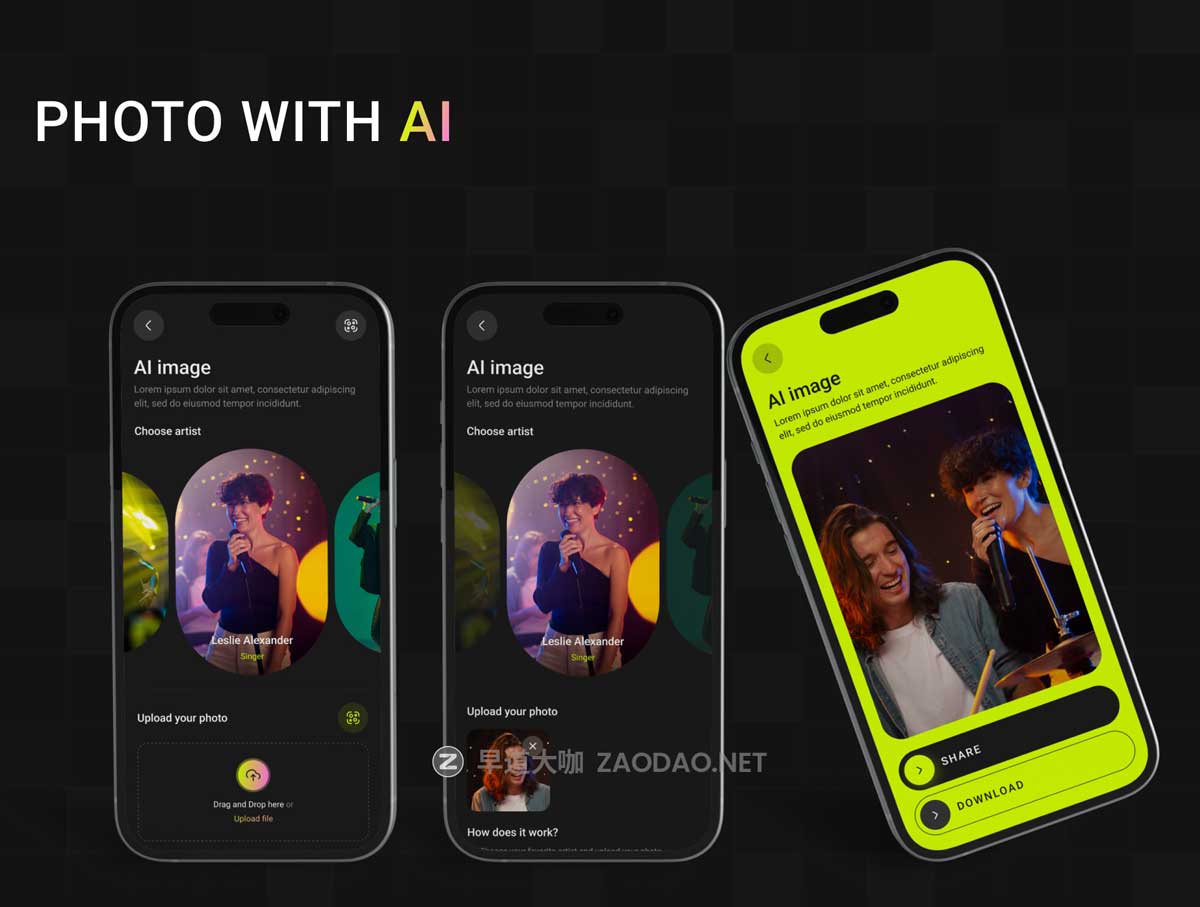 70+屏暗黑系活动音乐电影票AI智能聊天预订购买APP UI界面设计Figma模板套件 Eventoo- The AI-Powered Event Booking App UI Kit插图4