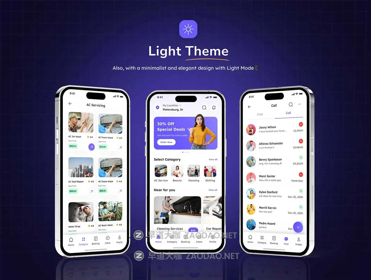 30+屏家具家电维修卫生清洁家政服务APP UI界面设计Figma模板套件 Home Services Mobile App UI Design插图6 30+屏家具家电维修卫生清洁家政服务APP UI界面设计Figma模板套件 Home Services Mobile App UI Design插图6