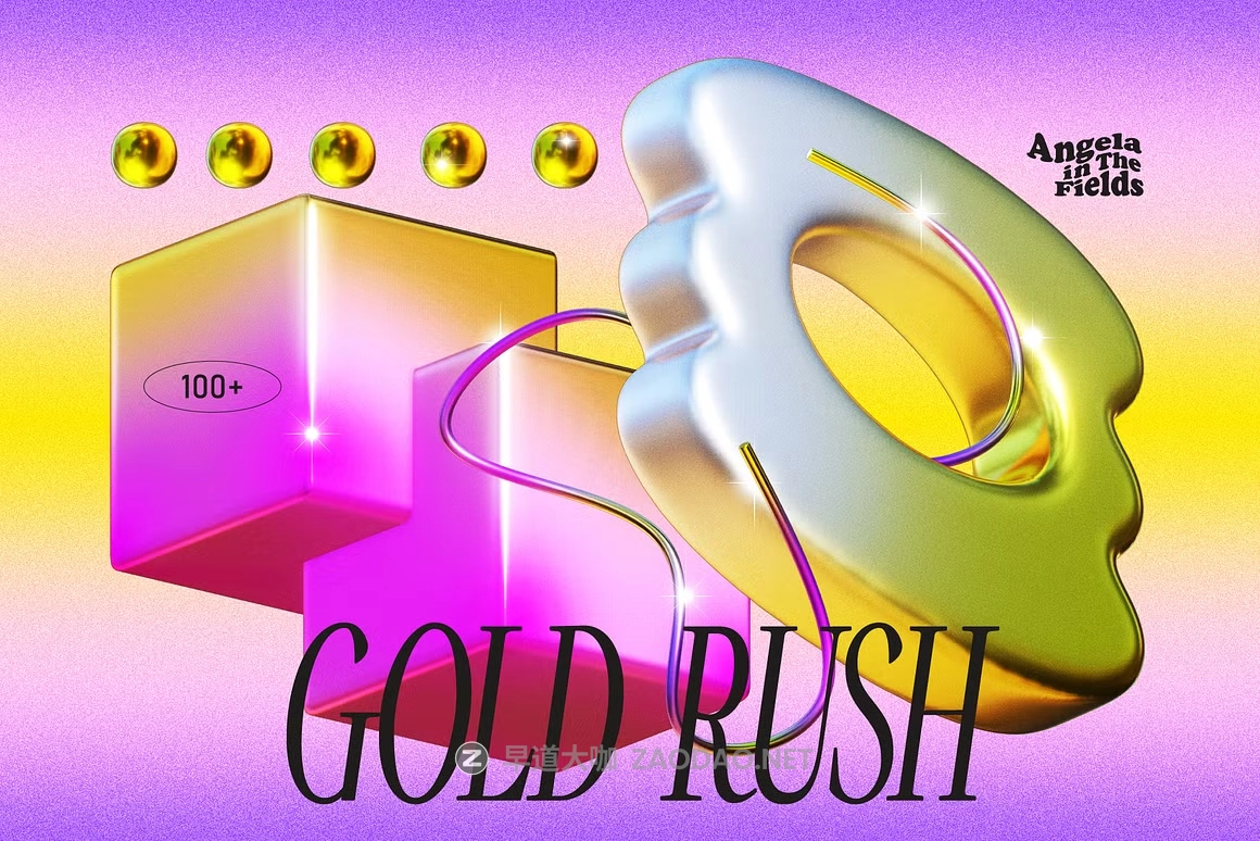 100款立体三维3D不规则金属几何未来科幻抽象图形PNG免扣设计素材 Angelainthefields – GOLD RUSH插图 100款立体三维3D不规则金属几何未来科幻抽象图形PNG免扣设计素材 Angelainthefields – GOLD RUSH插图